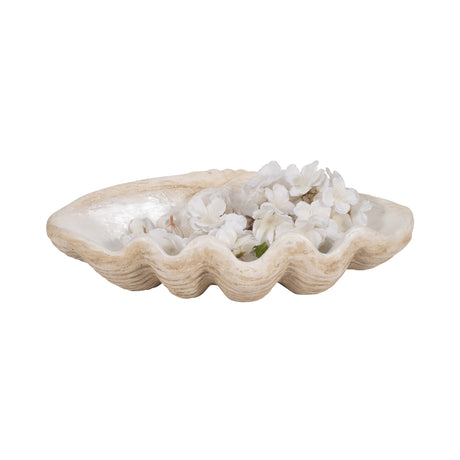 16" Pearlized Shell Bowl, Ivory