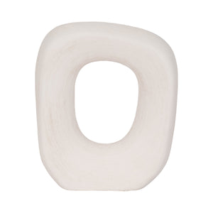 10" Short Rough Open Cut-out Object, White