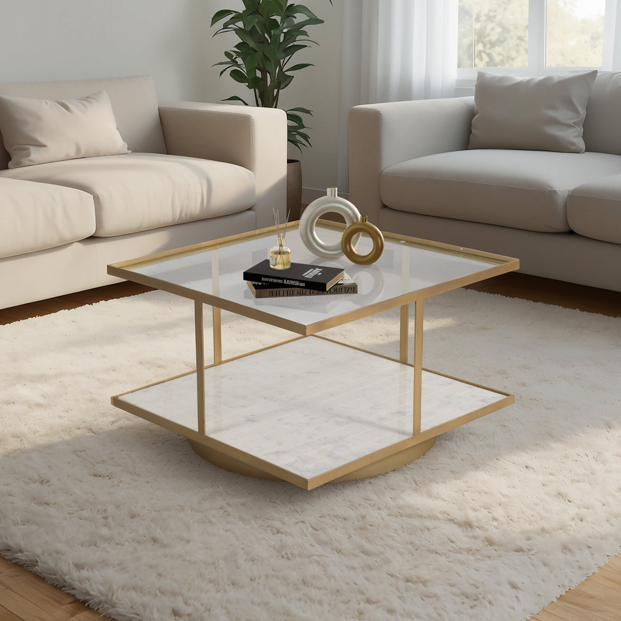 30" Rennovoir Coffee Table, Gold