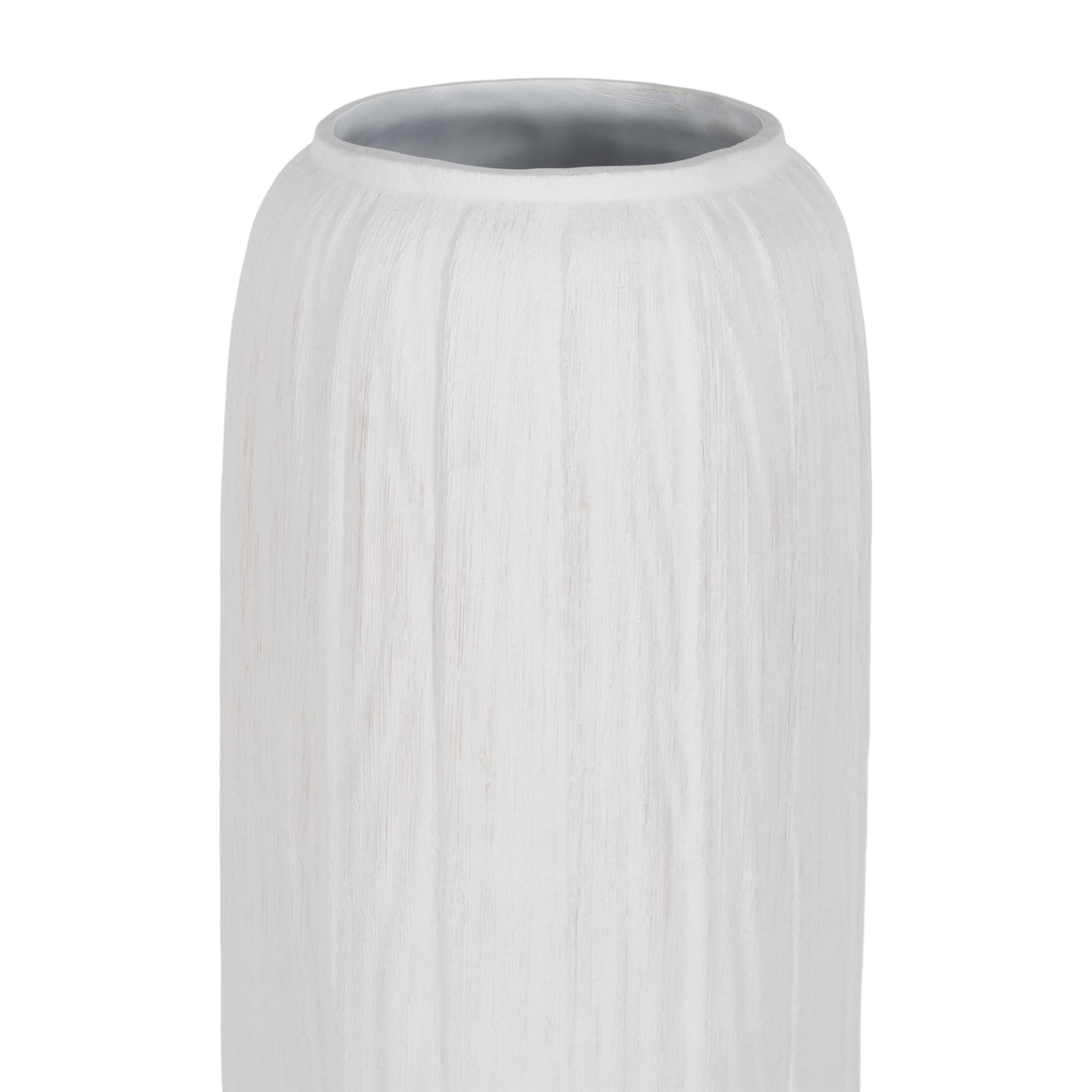 48" Rough Cylinder Floor Vase, White