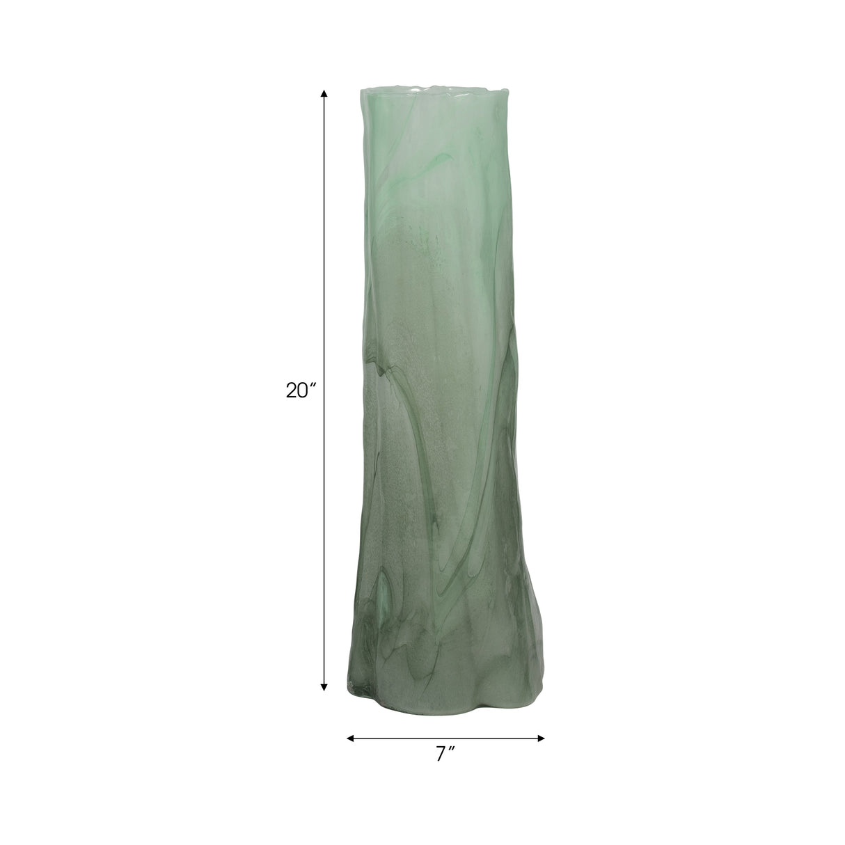 20" Verena Large Green Glass Vase