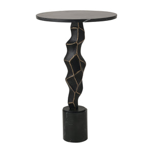 25" Rocco Marble Top Bronze Table