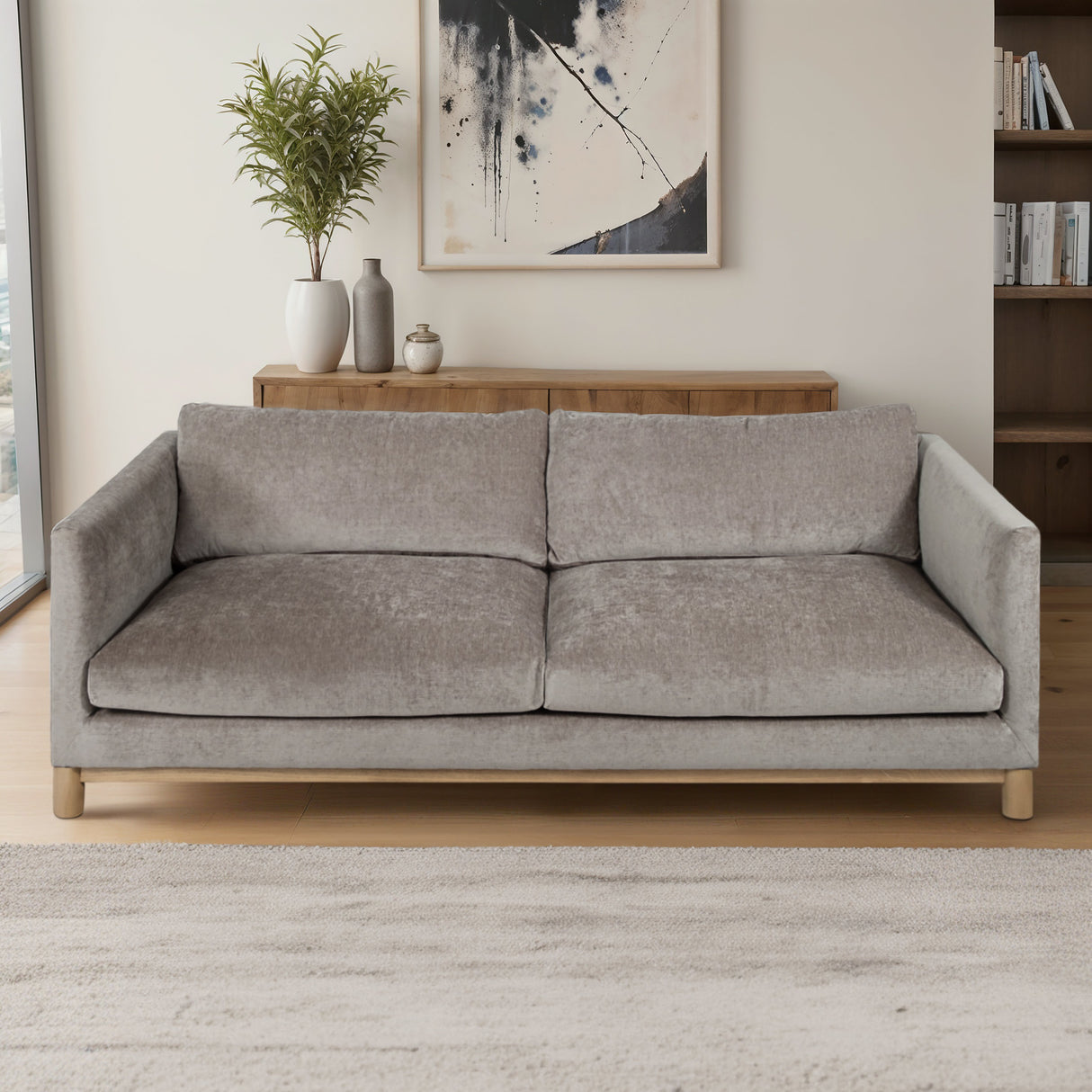 94" Bennett Sofa, Gray/green