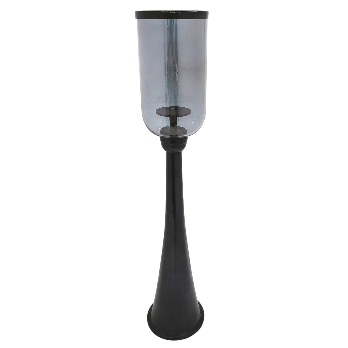 34" Ember Small Black Glass Candle Hurricane