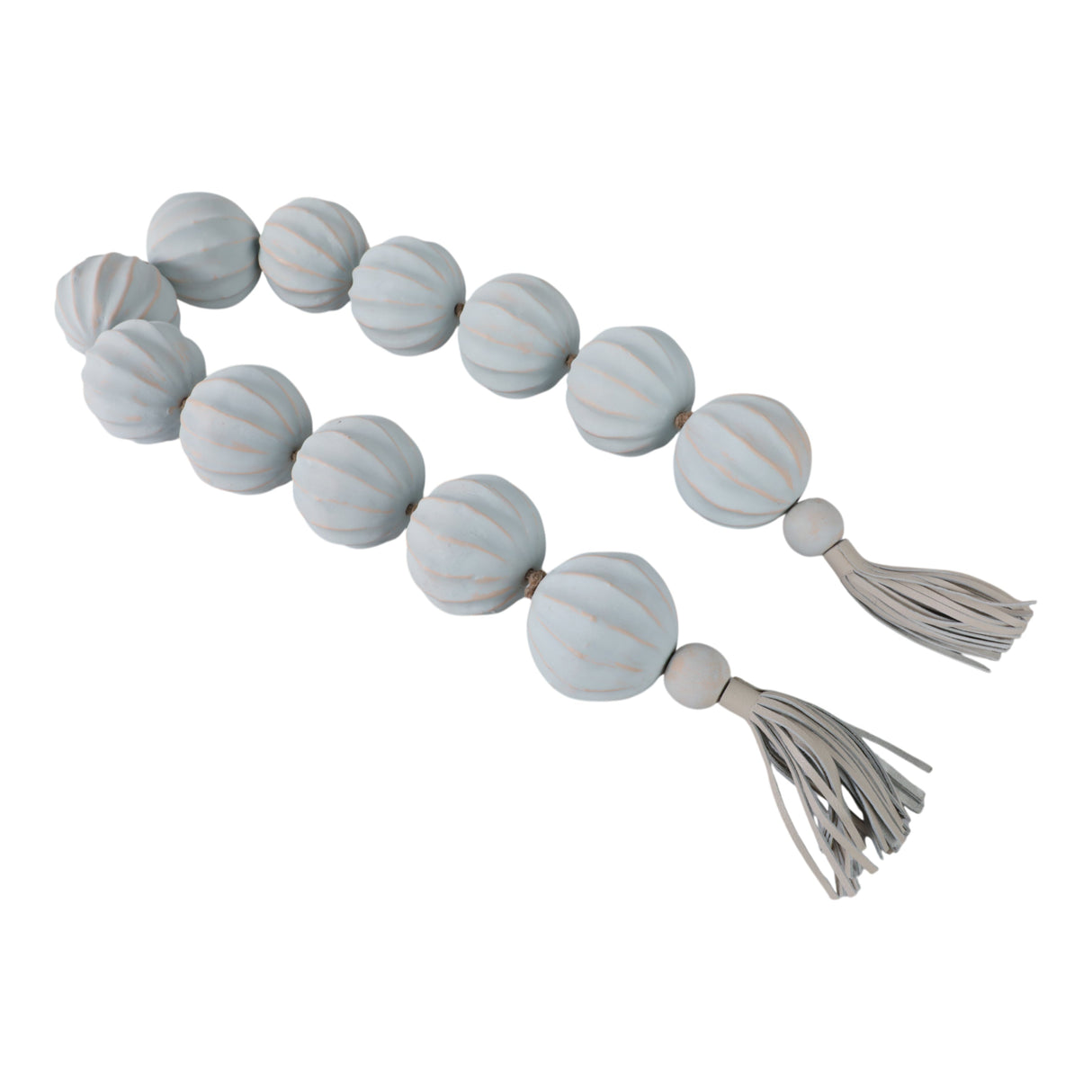 53"newbrdge Teal Eco-mix Garland W/leather Tassels