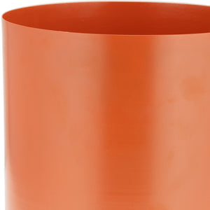 Ec Metal,8",flat Round Base Planter,burnt Orange