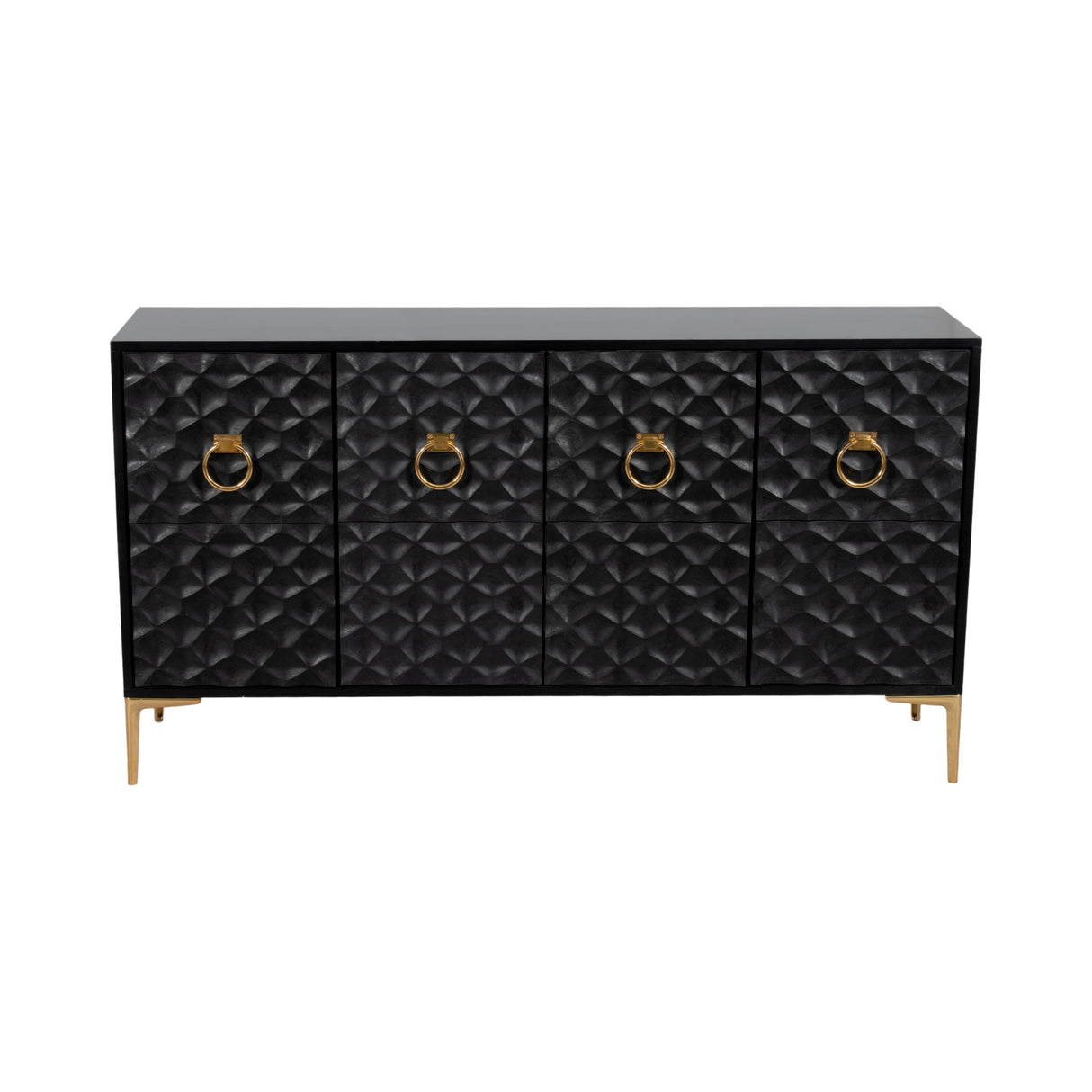 WOOD, 65X35 CONSOLE CABINET, BLK/GLD, KD