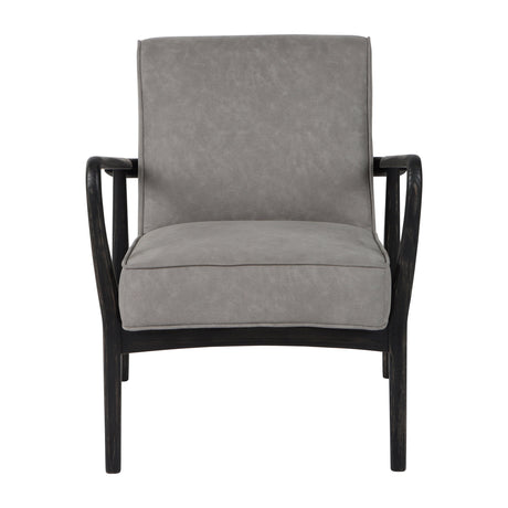 33" Avalon Wood Accent Chair, Gray