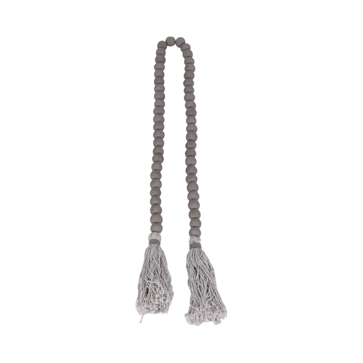 WOOD, 45"L BEADS, GRAY