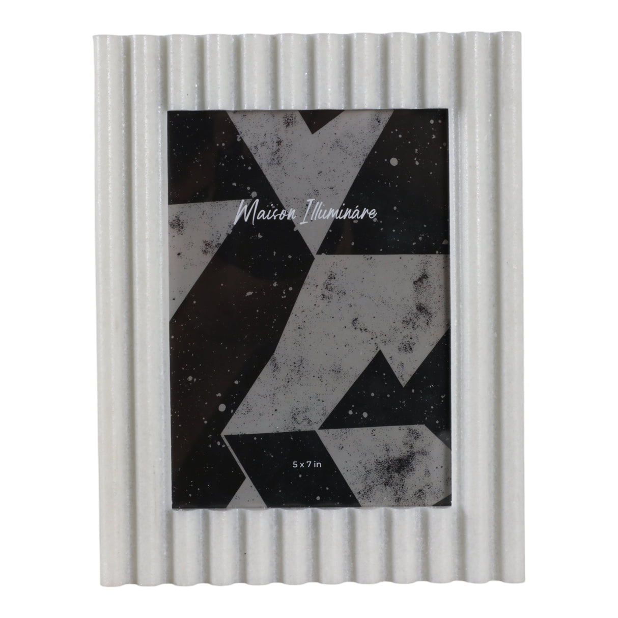 5x7" Ridged Quartz Resin Photo Frame, White