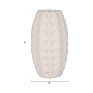 15" Alexander 3d Printed Vase, Ivory/beige