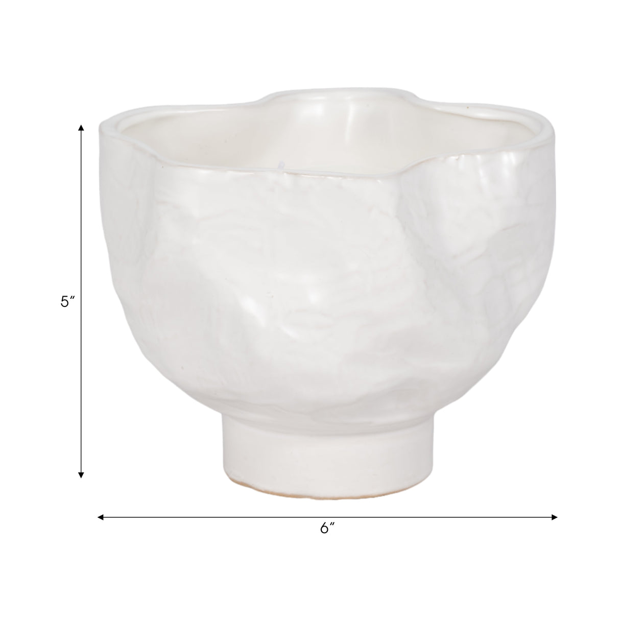 20oz Citro Candle Wavy Bowl, White