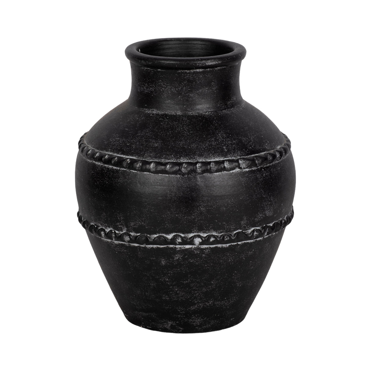 12" Traditional Terracotta Vase, Black