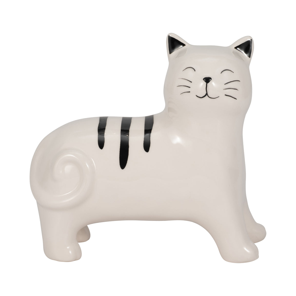 7" Standing Kitty, White/black