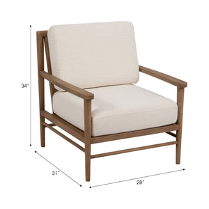 34" Exuma Accent Chair, Ivory