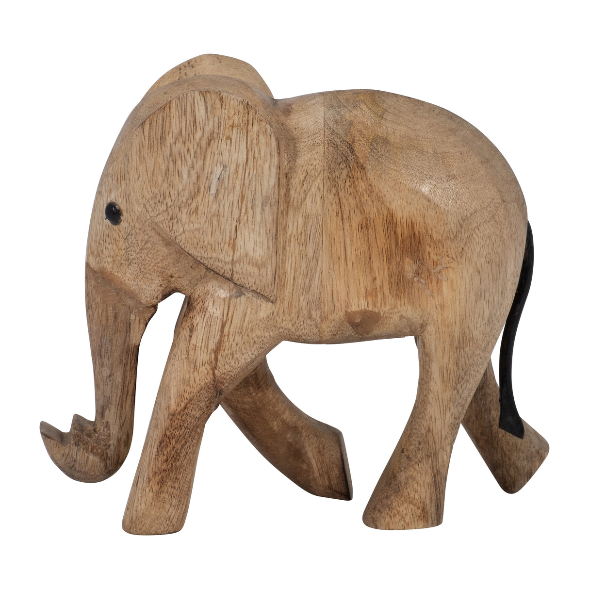 WOOD, 8"H ELEPHANT DECO, BROWN