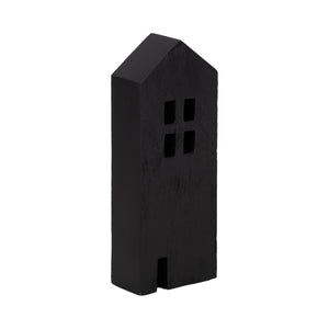 10" Wood House Decor, Black