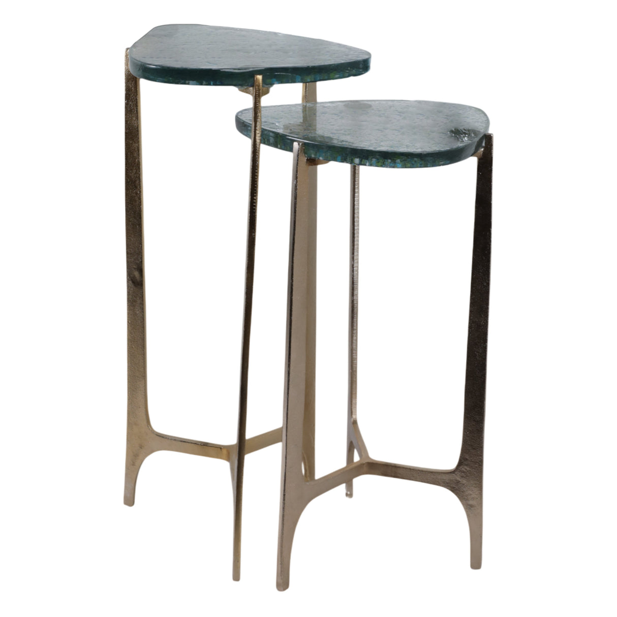 S/2 23/26" Linton Glass Top Accent Tables