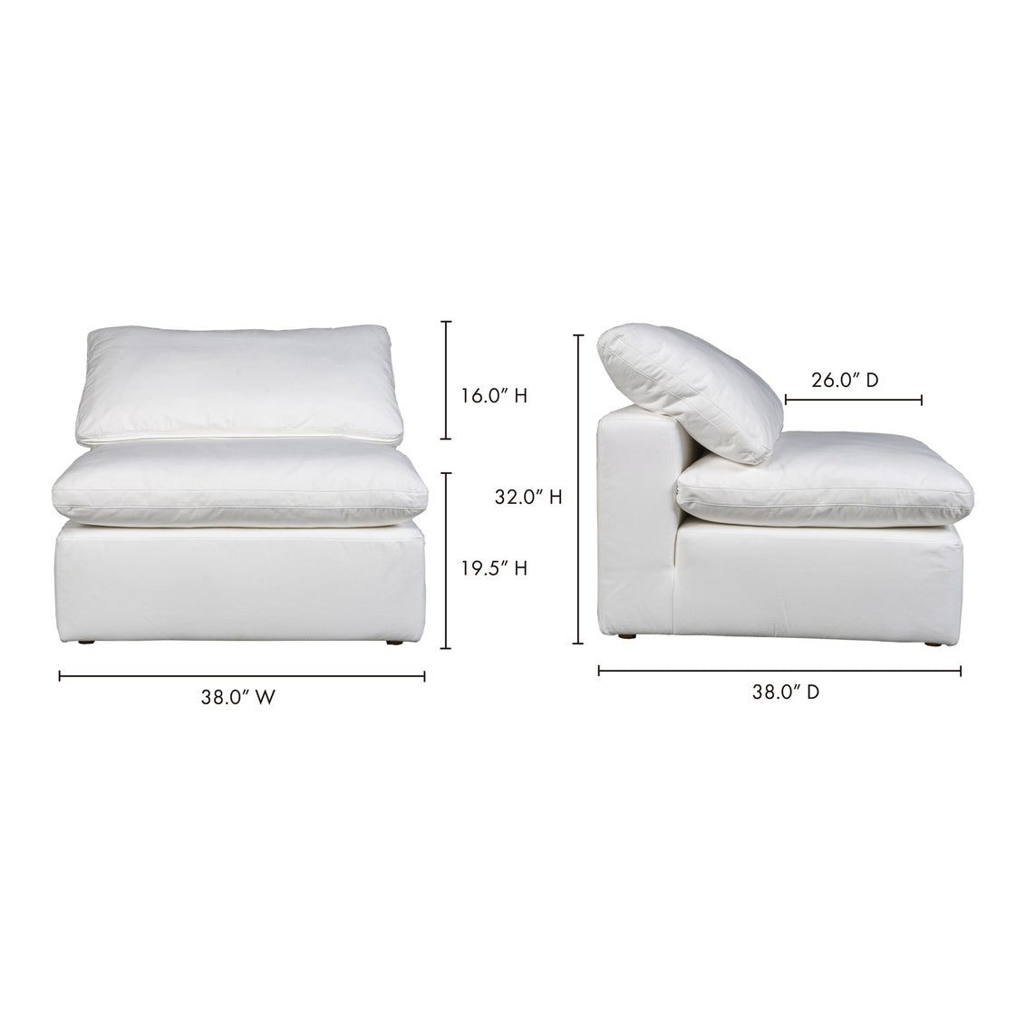 Terra Condo Slipper Chair Livesmart Fabric White