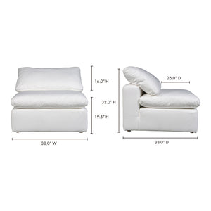 Terra Condo Slipper Chair Livesmart Fabric White