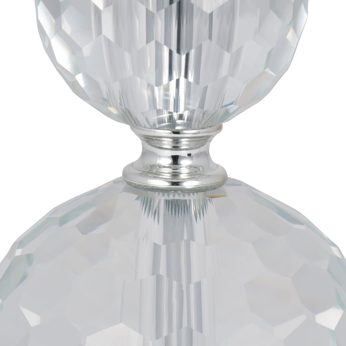 S/2 Crystal 19" Faceted Table Lamp, Silver