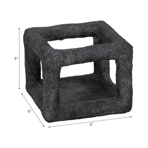 6" Textured Open Square Object, Black