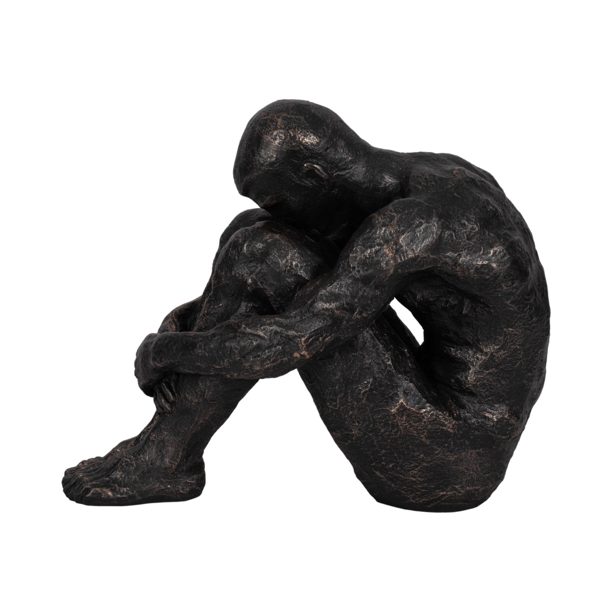 16" Sitting Man, Bronze