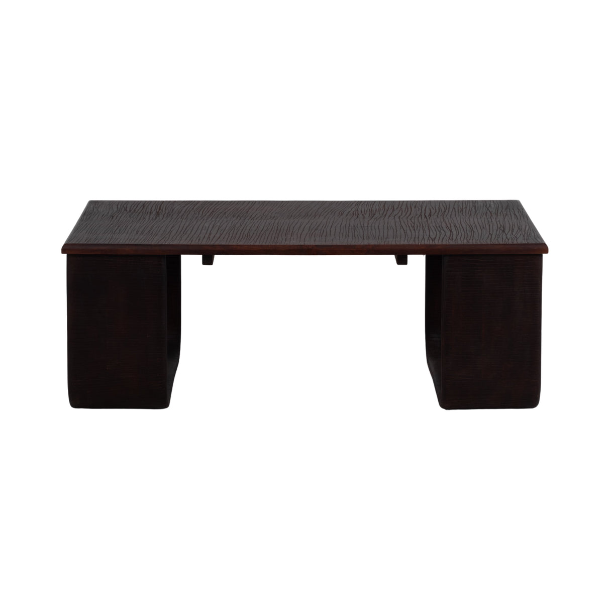 Wood, 47" Textured Coffee Table, Brown Kd