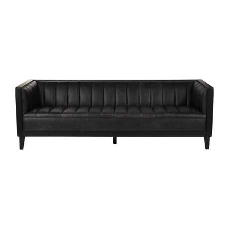 89" Eclipse Leather Sofa, Black