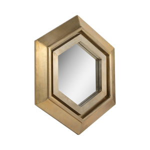 20x20" Warwin Champagne Clad Hexagon Mirror