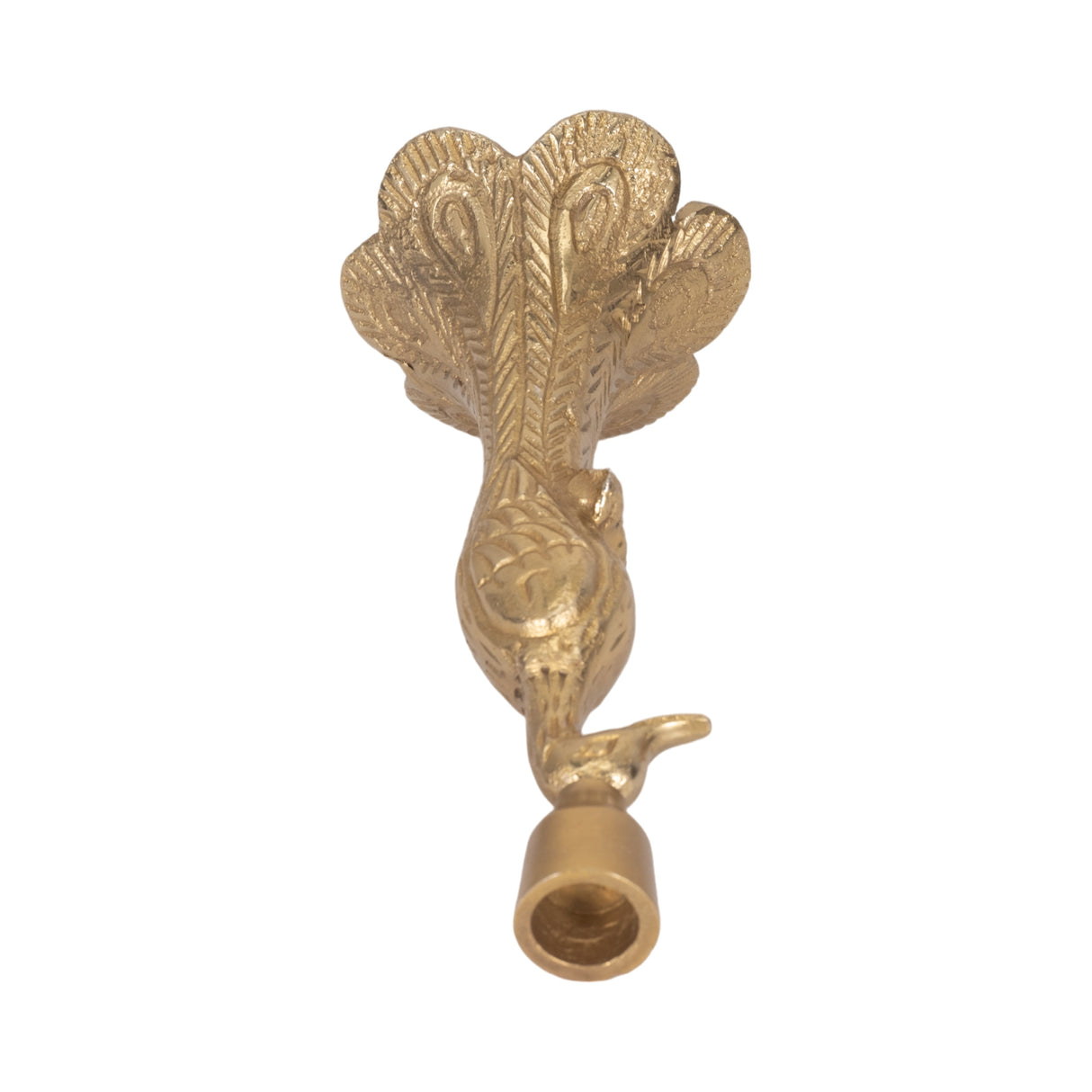 10" Peacock Taper Candle Holder, Gold