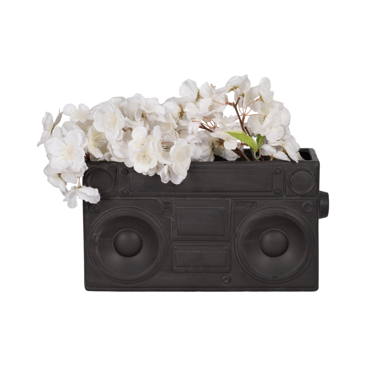 13" Stereo Planter, Grey