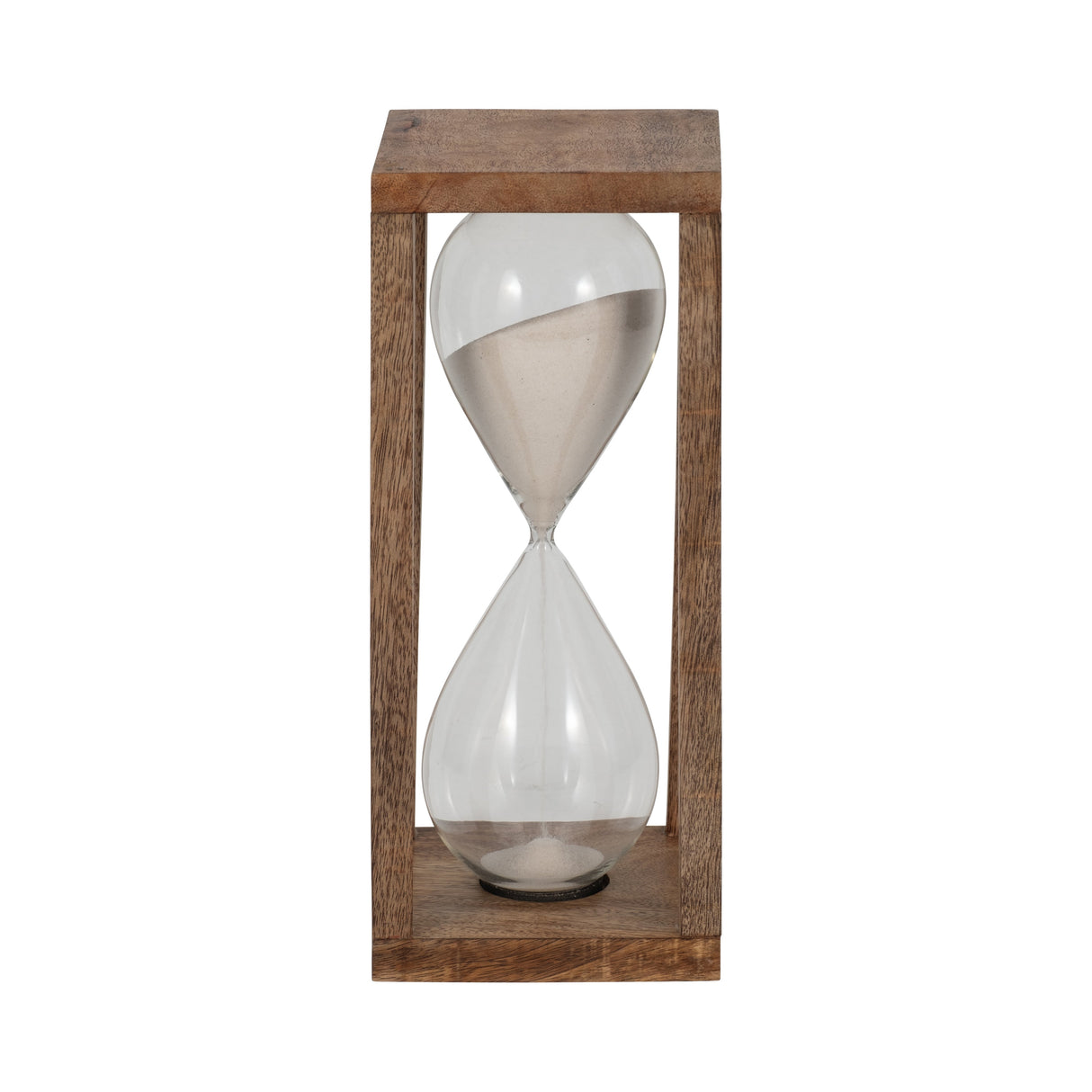 12" Tona Wooden Sandtimer, Brown/white