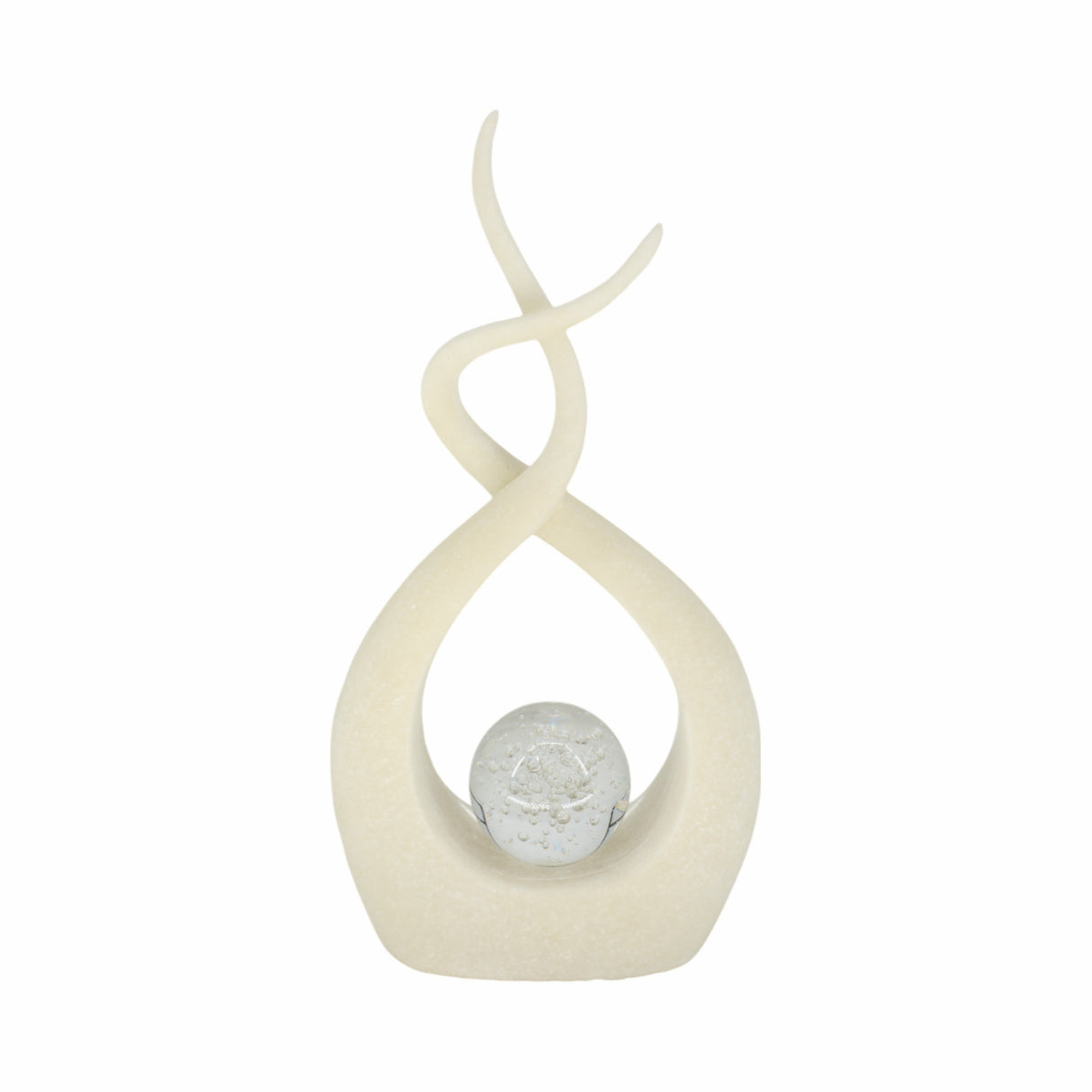 12" Laxmi White Quartz Resin Statuary With Crystal