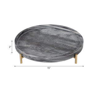 15" Oxford Large Marble Tray, Gray