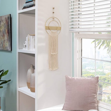 METAL 41"H DREAM CATCHER W/ TASSELS, NATURAL