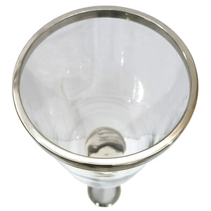 43" Radiant Large Silver Glass Candle Hurricane