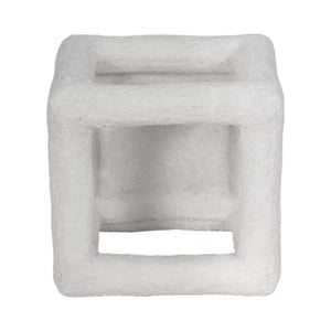 6" Textured Open Square Object, White