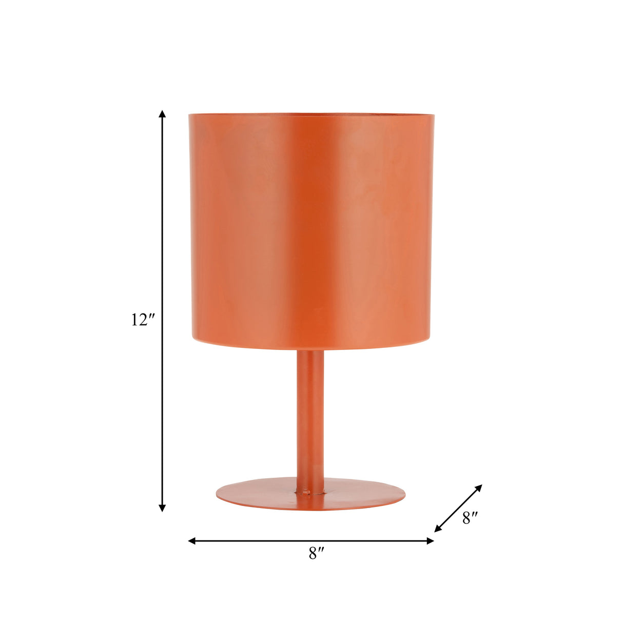 Ec Metal,8",flat Round Base Planter,burnt Orange