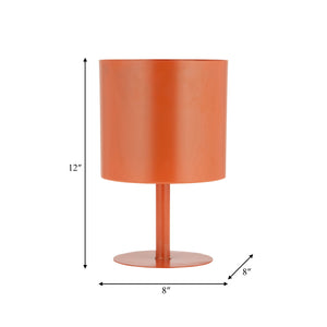 Ec Metal,8",flat Round Base Planter,burnt Orange