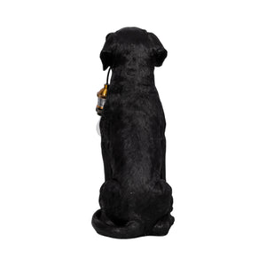 18" Dog Holding Lightbulb Table Lamp, Black/gold