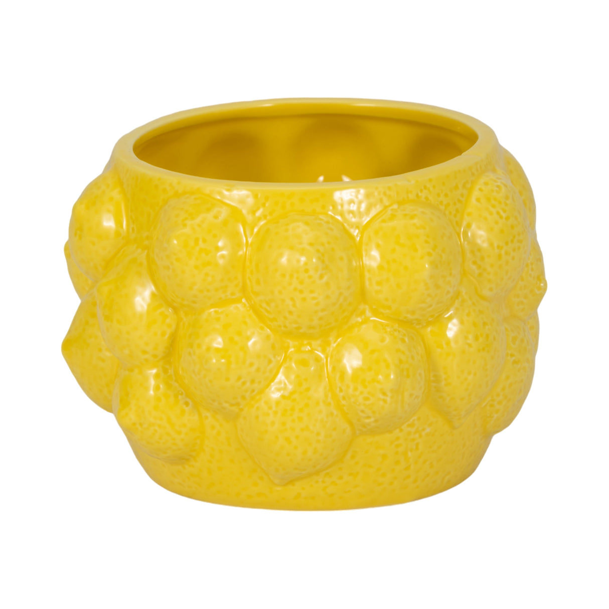 7" Lemons Flower Pot, Yellow