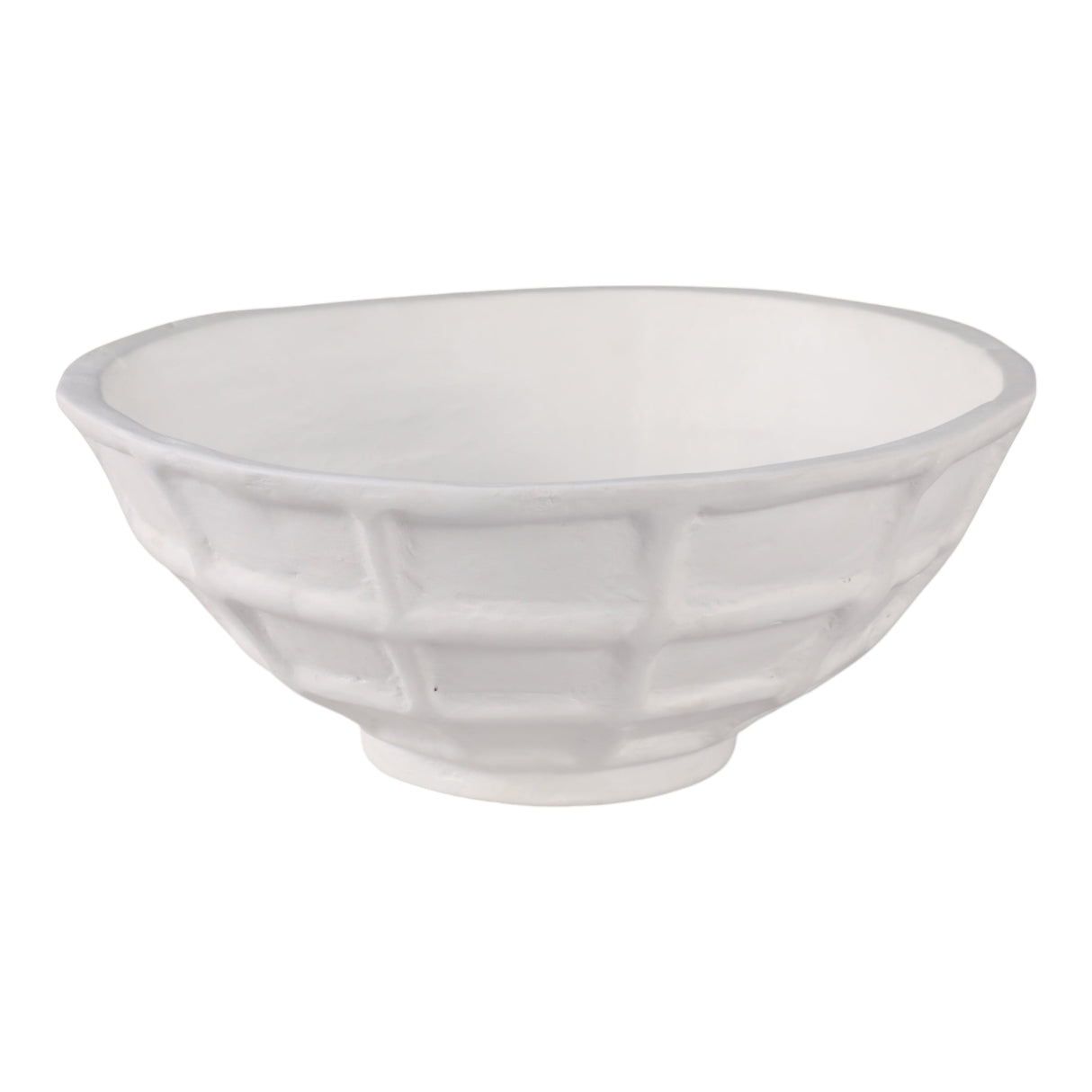 14x6" Windowpane Paper Mache Vase, White