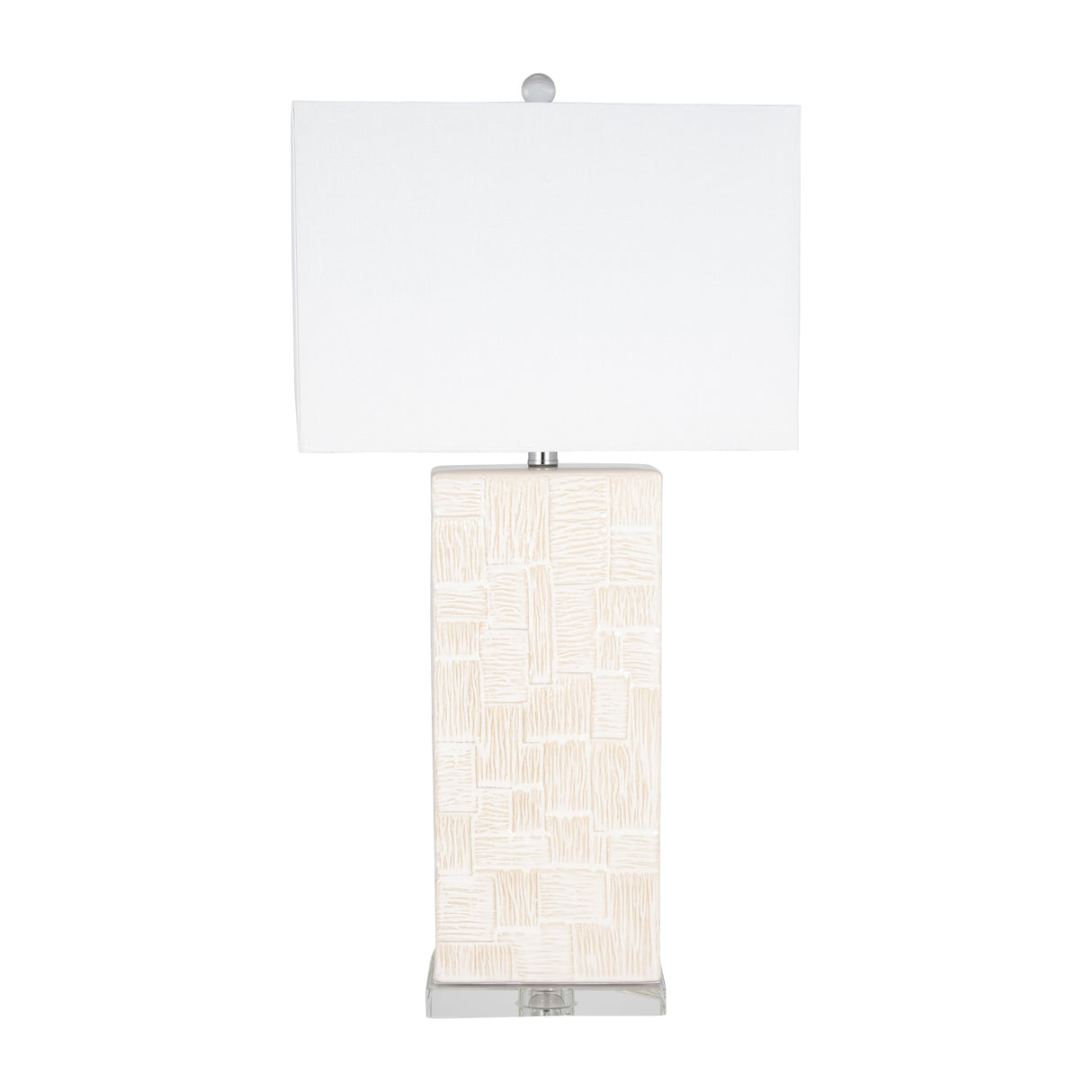 Ceramic 31'' Textured Table Lamp, White