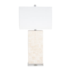 Ceramic 31'' Textured Table Lamp, White