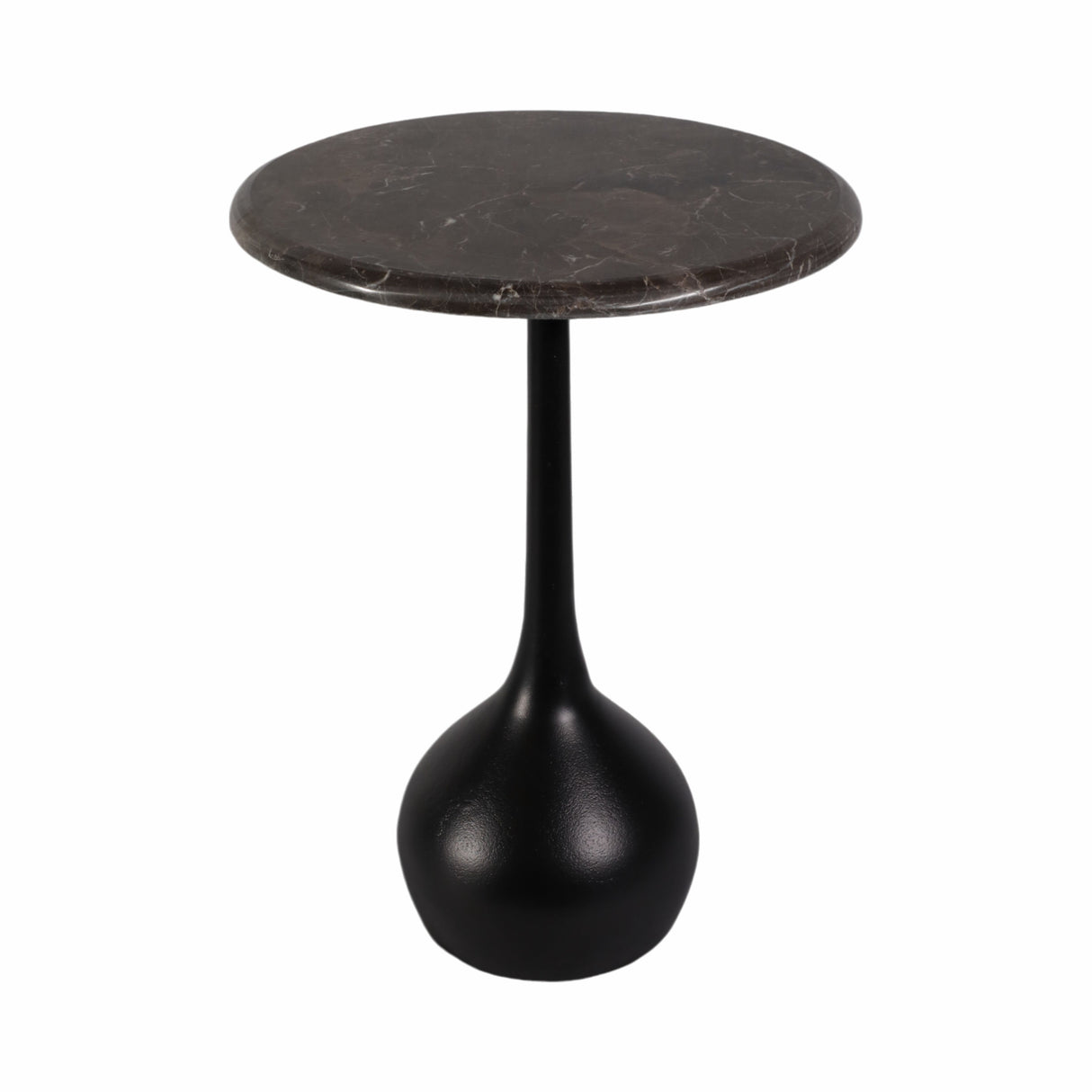 20" MARBLE ACCENT TABLE BALL BASE, IRISH BWN/BLK