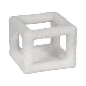 6" Textured Open Square Object, White