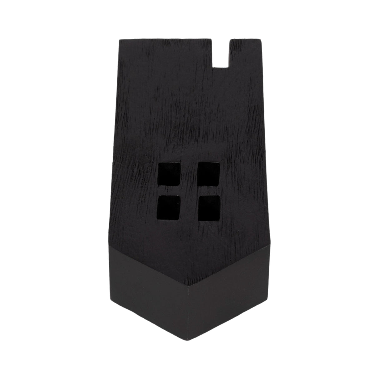 10" Wood House Decor, Black