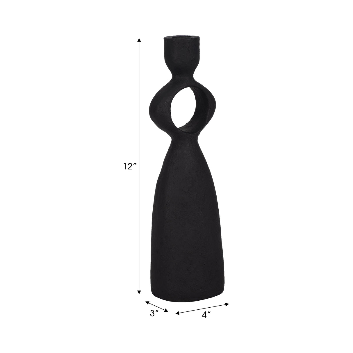 12" Open Cut-out Taper Holder, Black