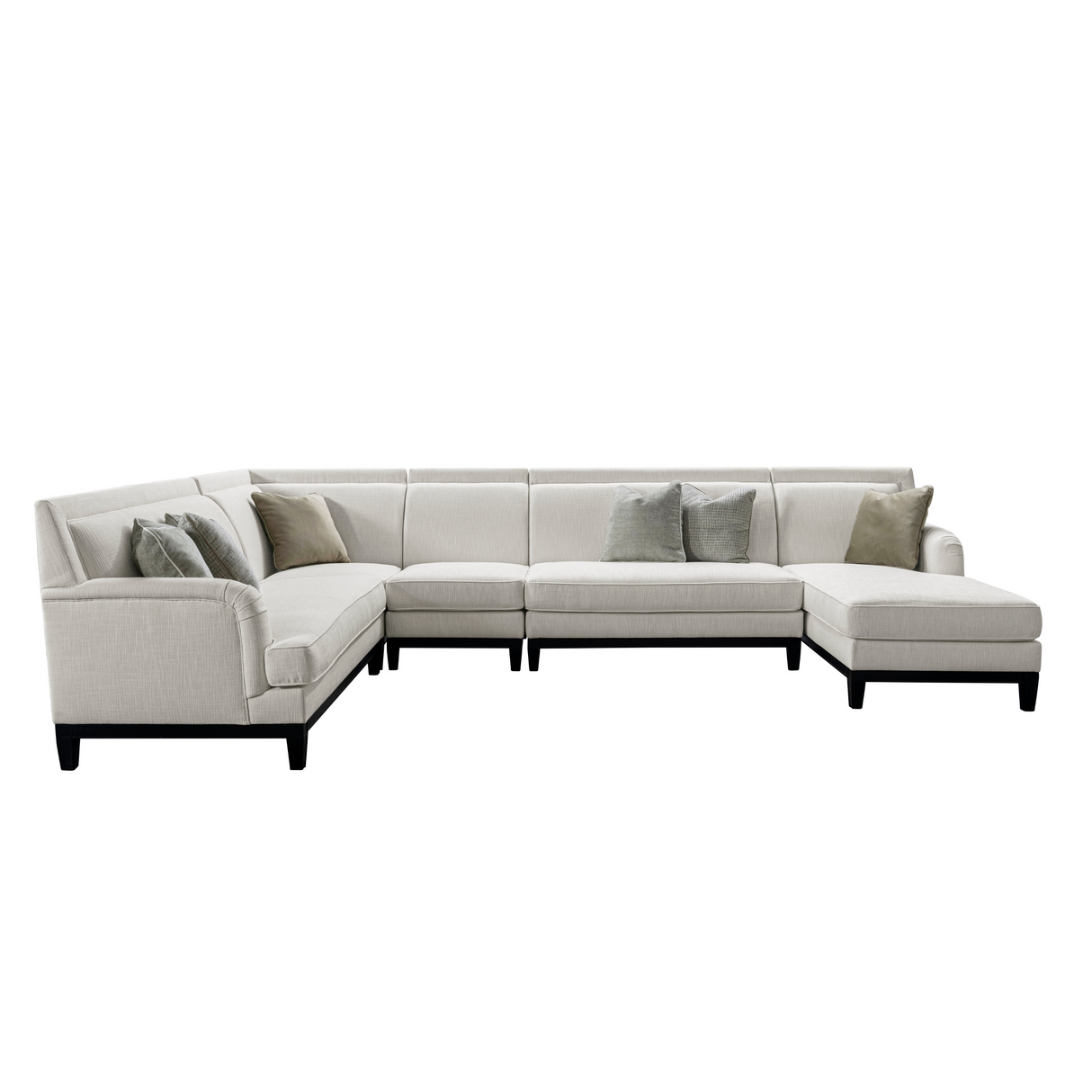 Romanian Key Beige Sectional Armless 2 seater